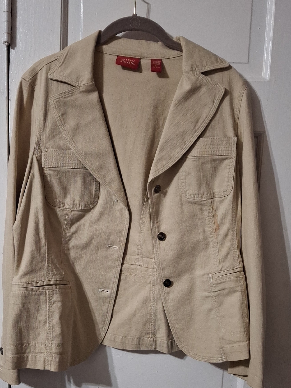 Valerie Stevens Sand Beige Lightweight Shirt Jacket (Mis206)